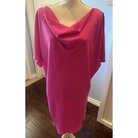 Trina Turk Soft Draped Neck Loose Fit Pink Dress Flowy and Feminine Size Large - Picture 1 of 11